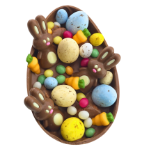 Loaded chocolate easter egg