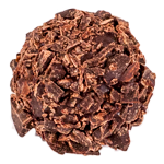 Dark chocolate ganache truffle enrobed in pure couverture dark chocolate flakes