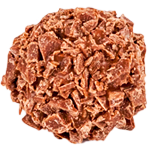 Milk chocolate ganache truffle enrobed in pure couverture milk chocolate flakes