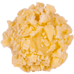 White chocolate ganache truffle enrobed in pure white chocolate flakes